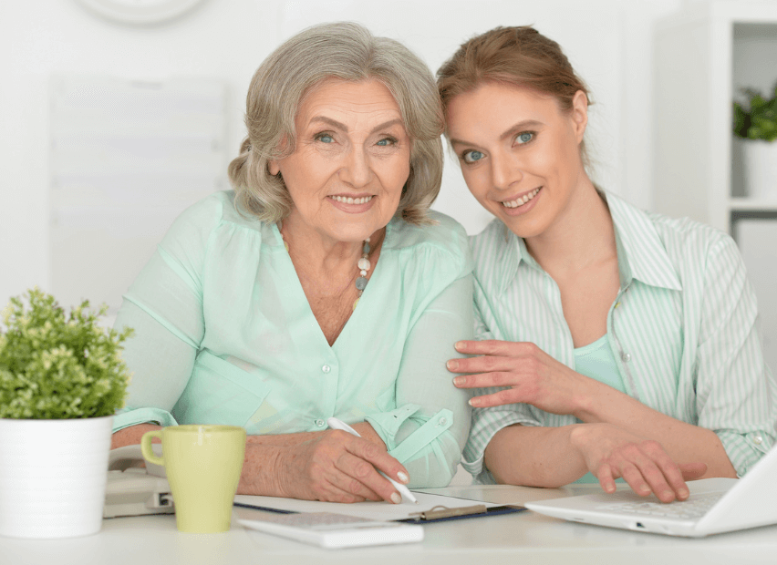 Home Care Employee with Elderly Client
